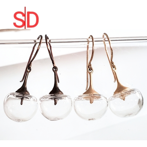 Handblown Glass Earrings - Picture 2 of 2